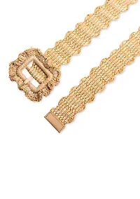 Ruffle Buckle Scallop Woven Design Casual Fashion Belt