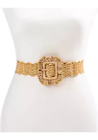Ruffle Buckle Scallop Woven Design Casual Fashion Belt