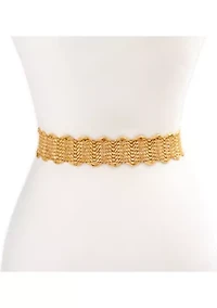 Ruffle Buckle Scallop Woven Design Casual Fashion Belt