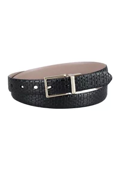 Two-in-One Reversible Harness Buckle Skinny Dress Belt