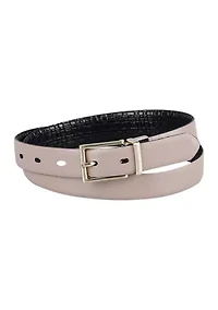 Two-in-One Reversible Harness Buckle Skinny Dress Belt