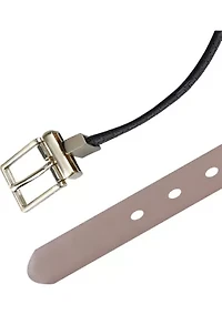 Two-in-One Reversible Harness Buckle Skinny Dress Belt