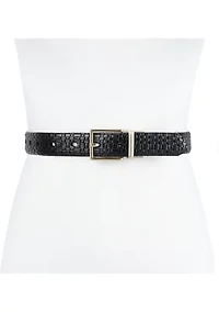 Two-in-One Reversible Harness Buckle Skinny Dress Belt