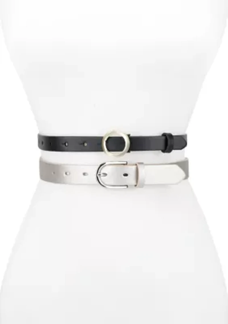 Skinny 2-Pack Fashion Belt Set