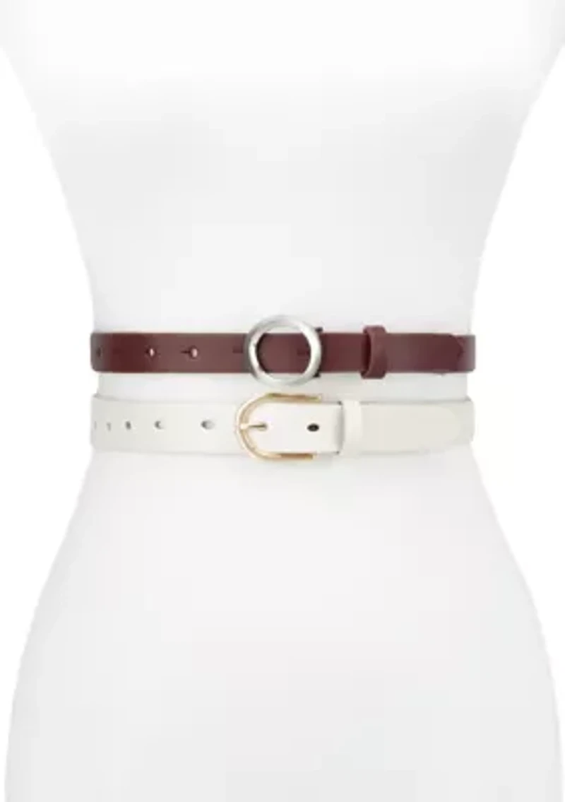 Skinny 2-Pack Fashion Belt Set