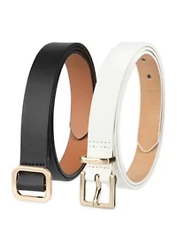 Women's Reversible Dress Fashion Belts - 2 Pack