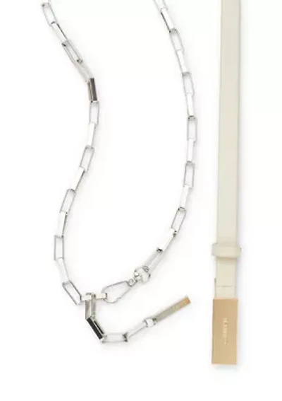 Chain and Faux Leather Belt Set