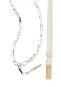 Chain and Faux Leather Belt Set