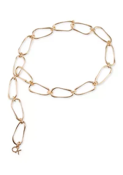 Women's Polished Chain Belt with CK Charm