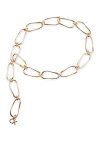 Women's Polished Chain Belt with CK Charm