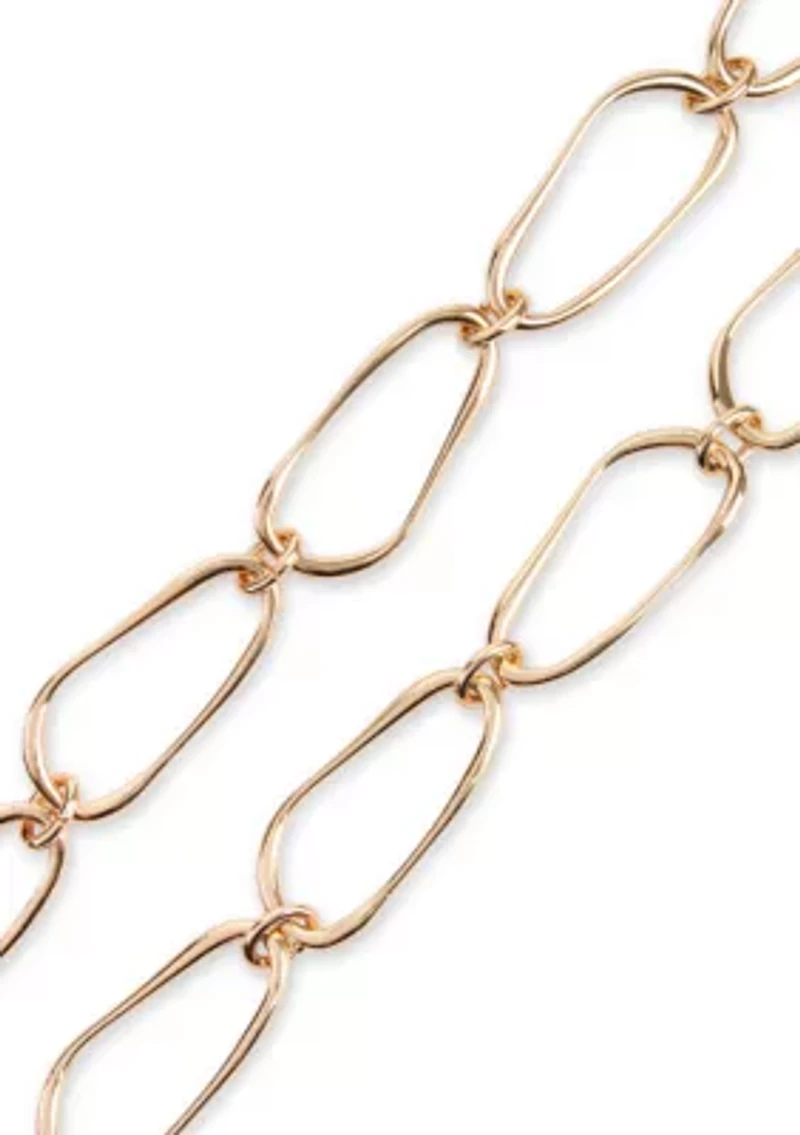 Women's Polished Chain Belt with CK Charm