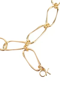 Women's Polished Chain Belt with CK Charm