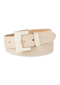 Women's Square Buckle Metal Loop Fashion Belt