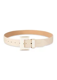 Women's Square Buckle Metal Loop Fashion Belt