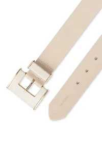 Women's Square Buckle Metal Loop Fashion Belt