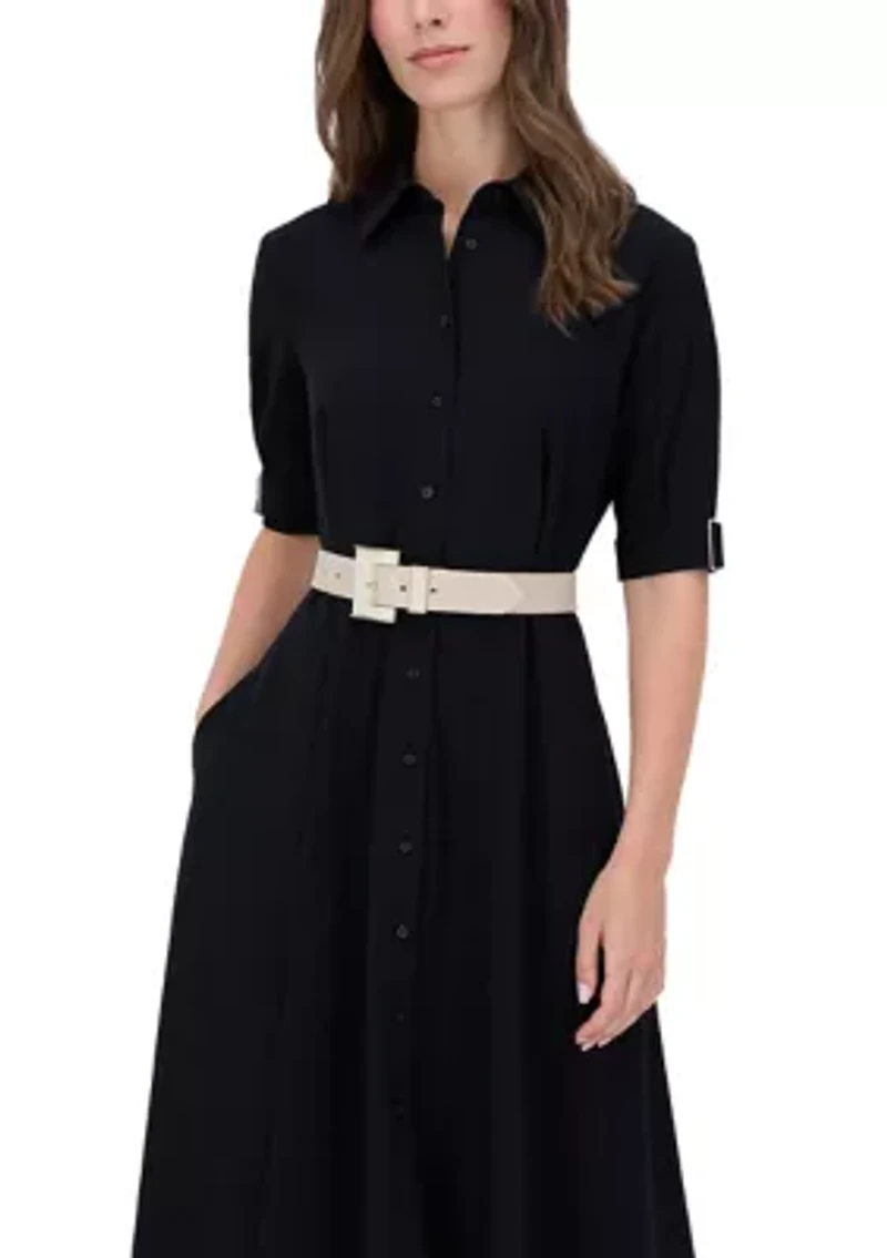 Women's Square Buckle Metal Loop Fashion Belt