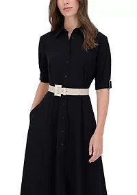 Women's Square Buckle Metal Loop Fashion Belt