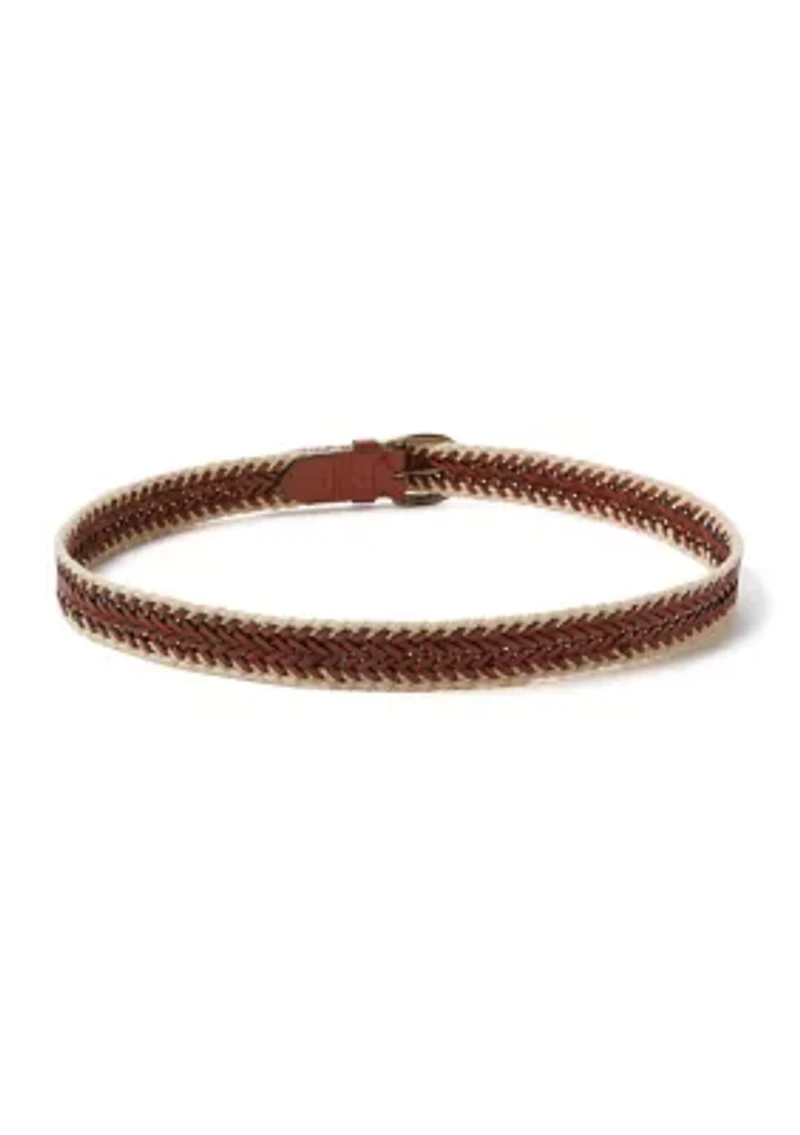 Faux Leather Mix Braid Belt