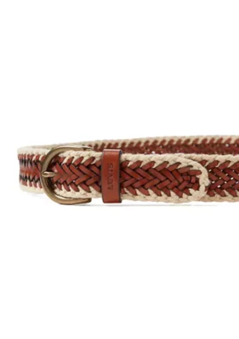 Faux Leather Mix Braid Belt