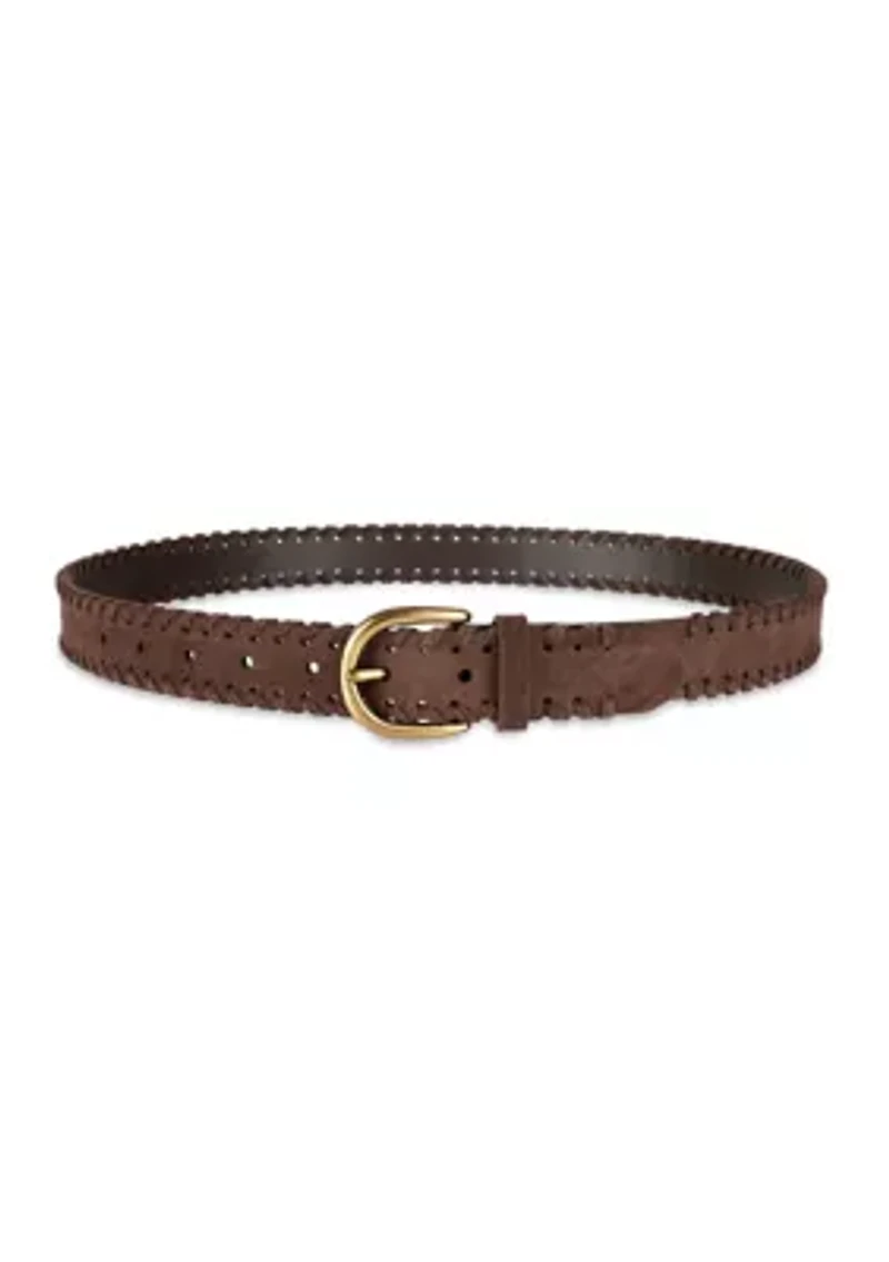 Laced Edge Suede Fashion Belt