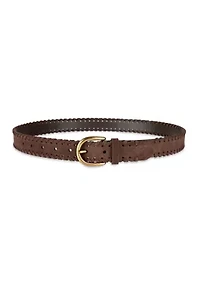 Laced Edge Suede Fashion Belt