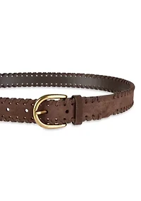 Laced Edge Suede Fashion Belt