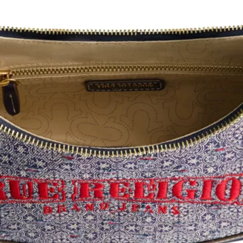 True Religion Striped Denim Small Hobo
