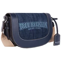 True Religion Dark Denim Logo Saddle Bag