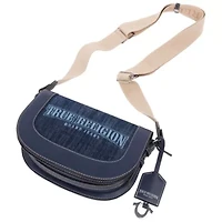 True Religion Dark Denim Logo Saddle Bag