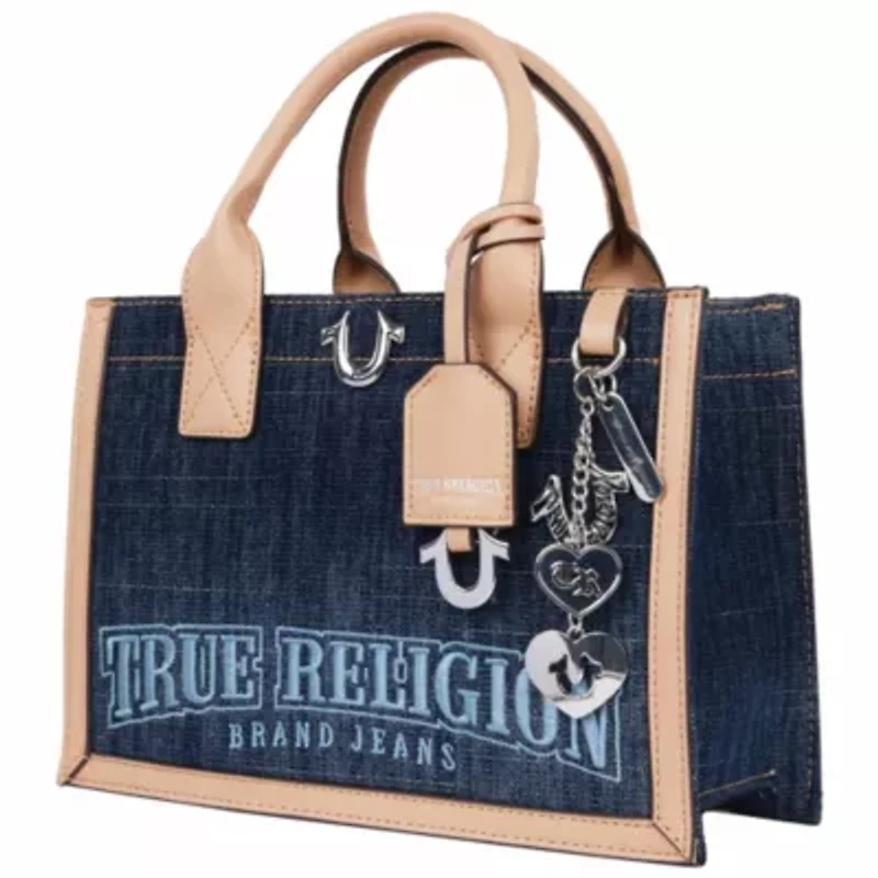 True Religion Bombe Logo Denim Tote