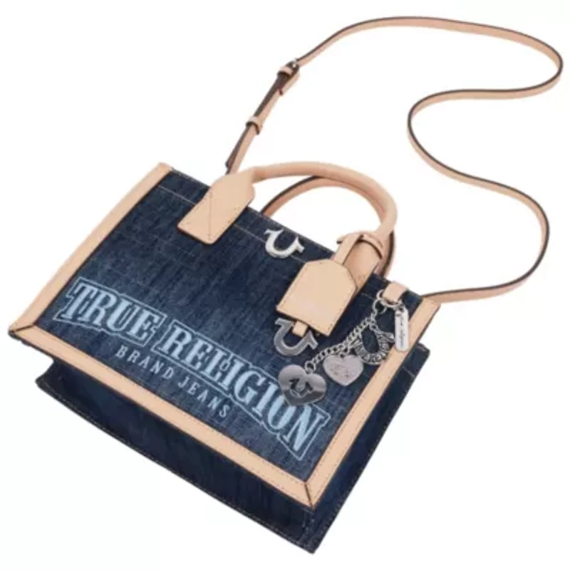 True Religion Bombe Logo Denim Tote