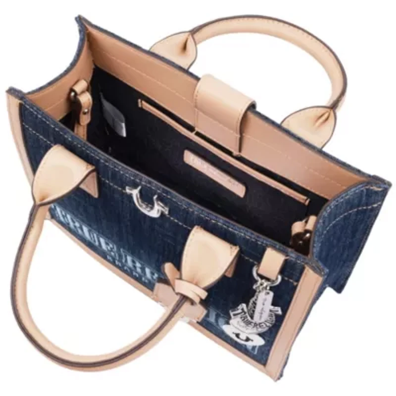 True Religion Bombe Logo Denim Tote