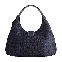 True Religion Quilted Horseshoe Large Denim Hobo