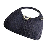 True Religion Quilted Horseshoe Large Denim Hobo