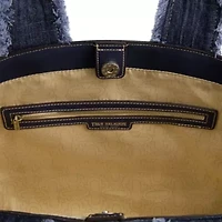 True Religion Frayed Handle Solid Denim Tote