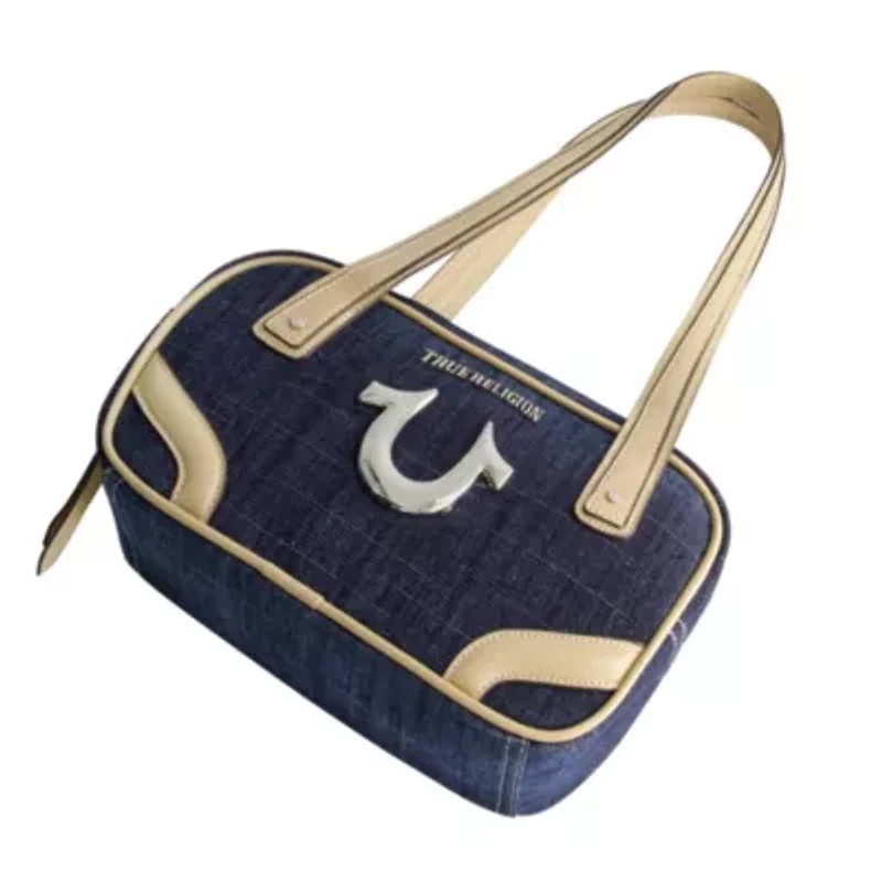 True Religion Small Denim Bowling Satchel