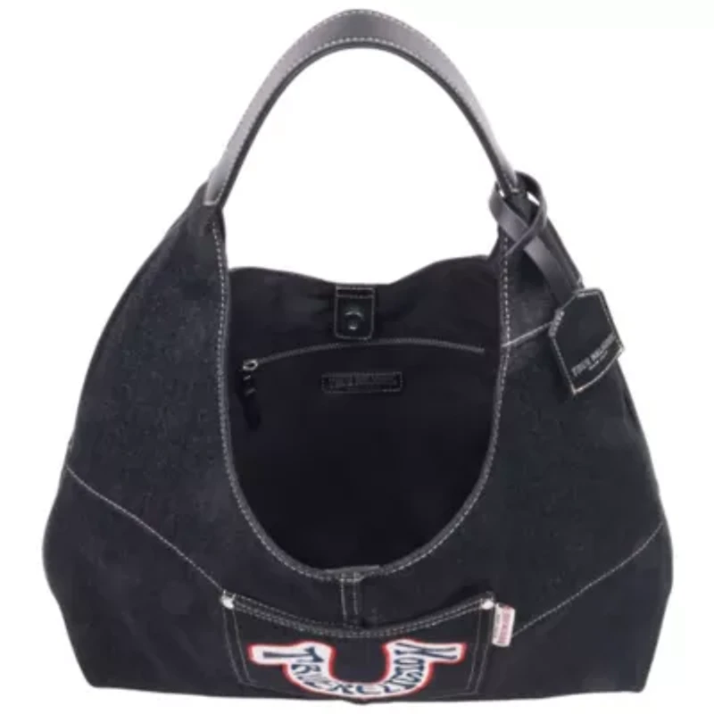 True Religion Retro Logo Denim Hobo Bag