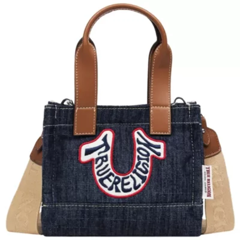 True Religion Retro Horseshoe Denim Mini Tote