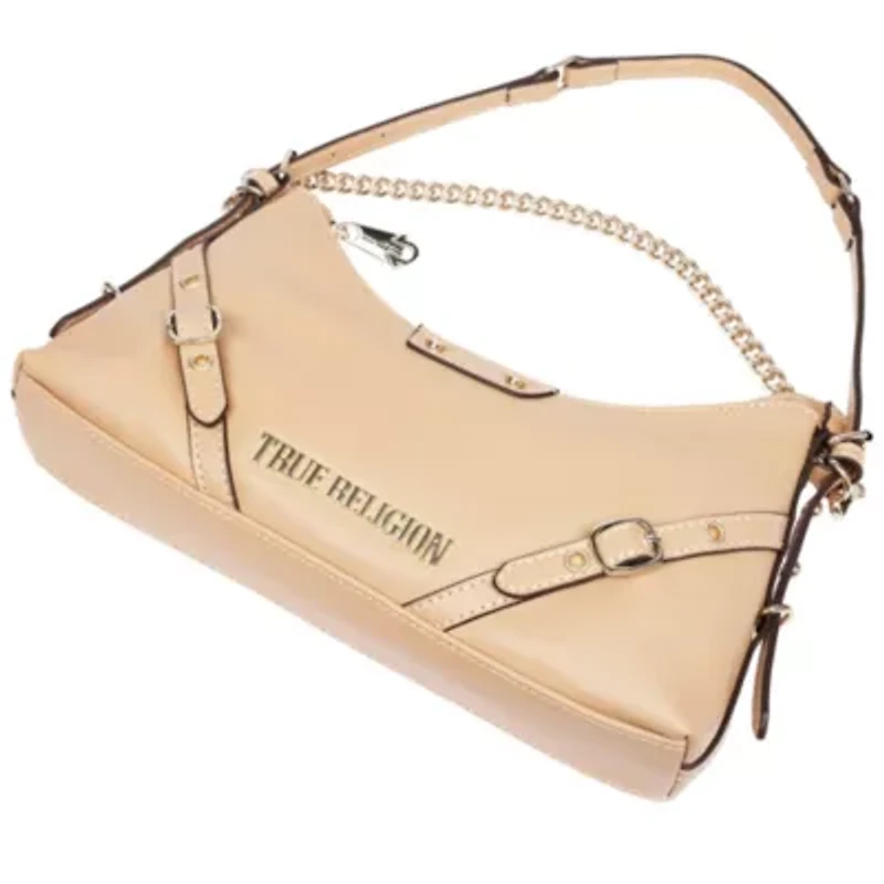 True Religion Smooth PU Belted Shoulder Bag