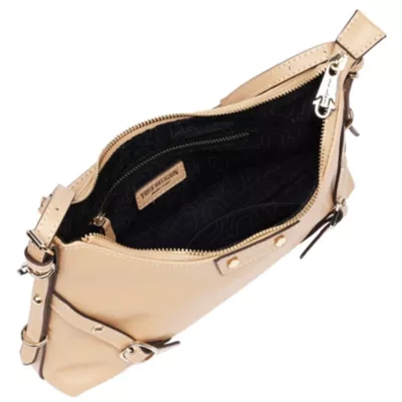 True Religion Smooth PU Belted Shoulder Bag