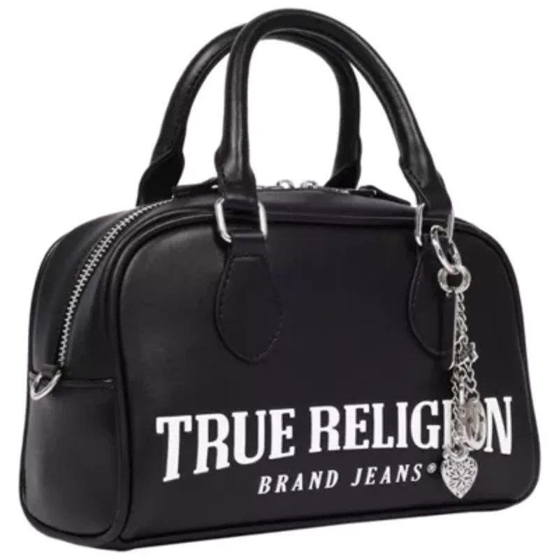 True Religion Bombe Logo Satchel with Charm