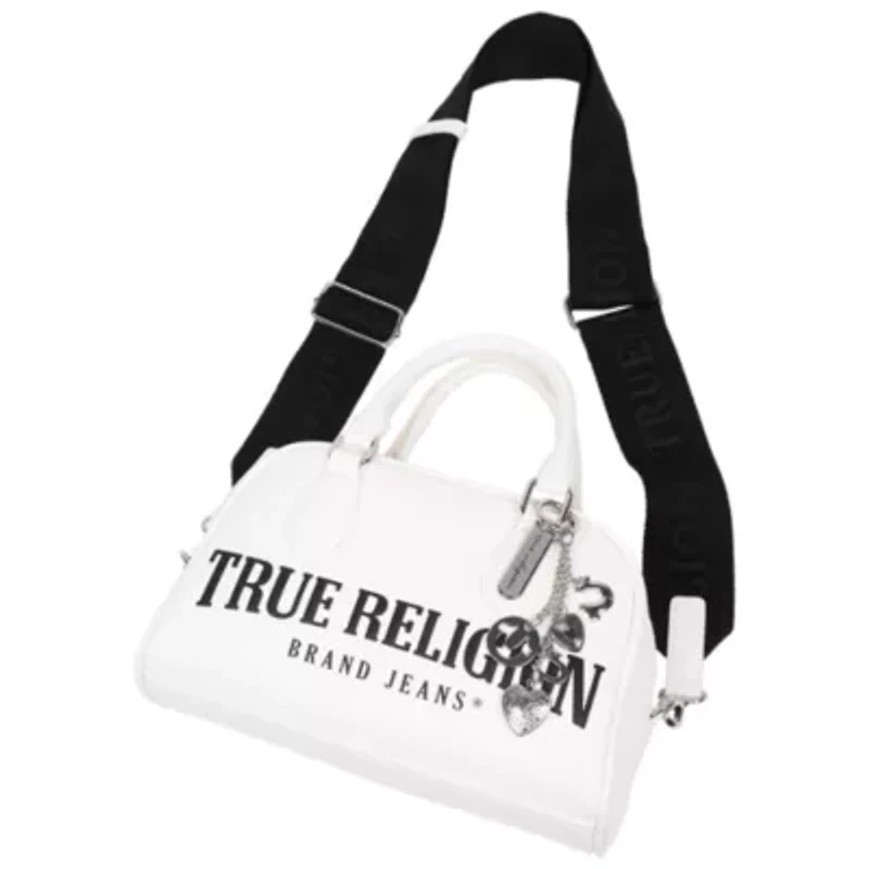 True Religion Bombe Logo Satchel with Charm