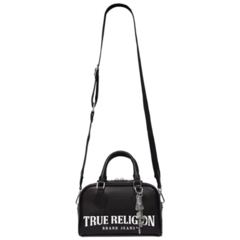 True Religion Bombe Logo Satchel with Charm