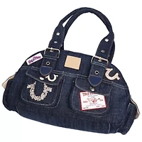 True Religion Multi-Patch Denim Satchel