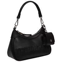 True Religion Trapunto Logo Zip-Top Hobo