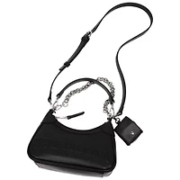 True Religion Trapunto Logo Zip-Top Hobo