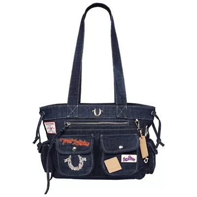 True Religion Multi-Patch Denim Tote