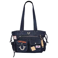True Religion Multi-Patch Denim Tote