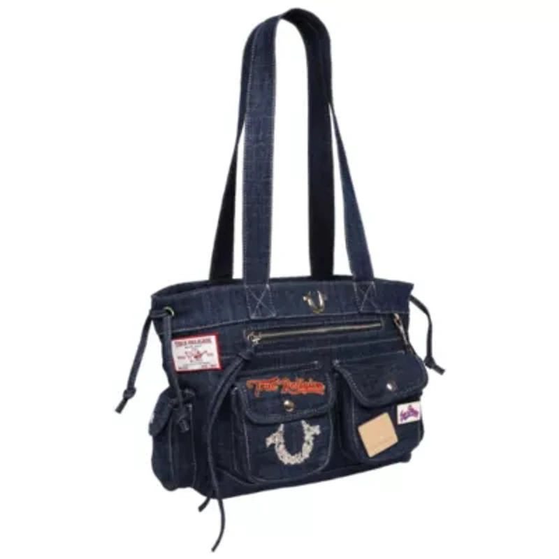 True Religion Multi-Patch Denim Tote