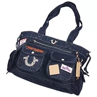 True Religion Multi-Patch Denim Tote